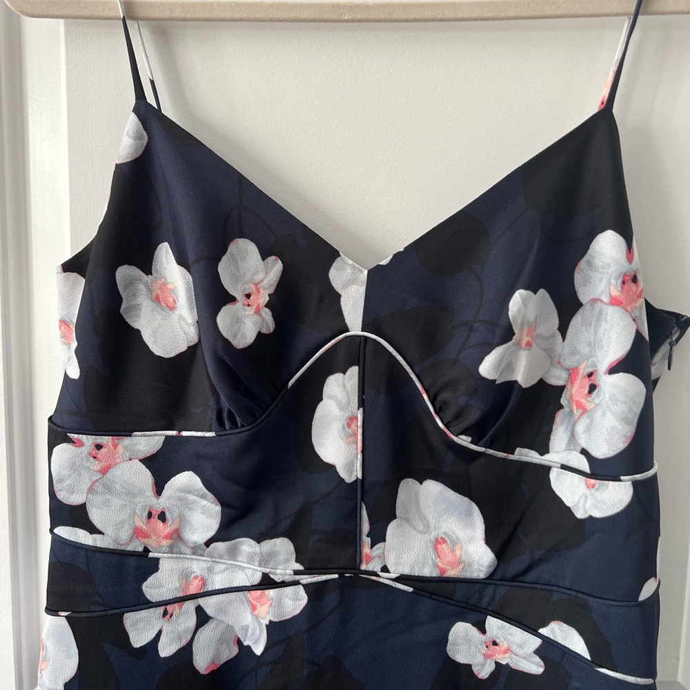Banana Republic Navy Blue Floral Maxi Dress Size 10 - Picture 3 of 6